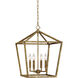 Corona 4 Light 16 inch Vintage Gold Pendant Ceiling Light